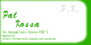 pal kossa business card